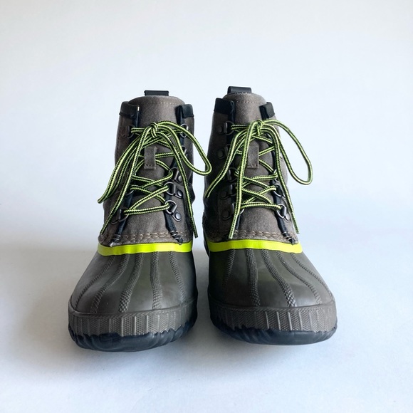 Sorel Khaki Canvas Rubber Waterproof Lace Up Ankle Boots size 4 - Picture 6 of 15